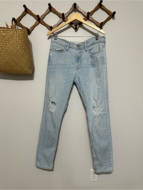 BDG Light Blue Straight Leg Distressed Jeans